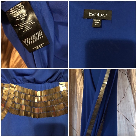 Bebe Beaded Mini Dress - Royal Blue